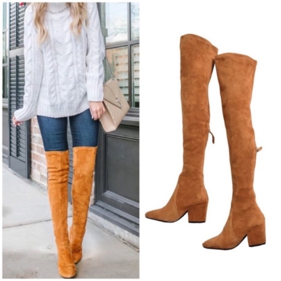 Shoes - The MOST Popular OTK Over The Knee Boots Chestnut